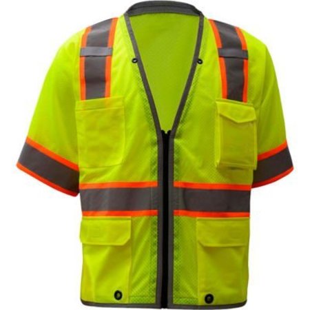 GSS SAFETY GSS Safety 2701, Class 3, Heavy Duty Safety Vest, Lime, 4XL 2701-4XL